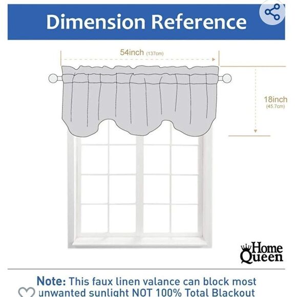 New Curtain Valance by Home Queen brown tan green  18"L x 54"W window Treatment - Picture 2 of 4